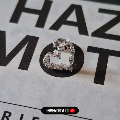 Aros de plata 925 corazones con micro circones