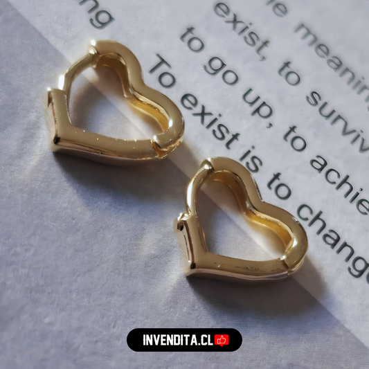 Aros enchapados en oro argollas corazón