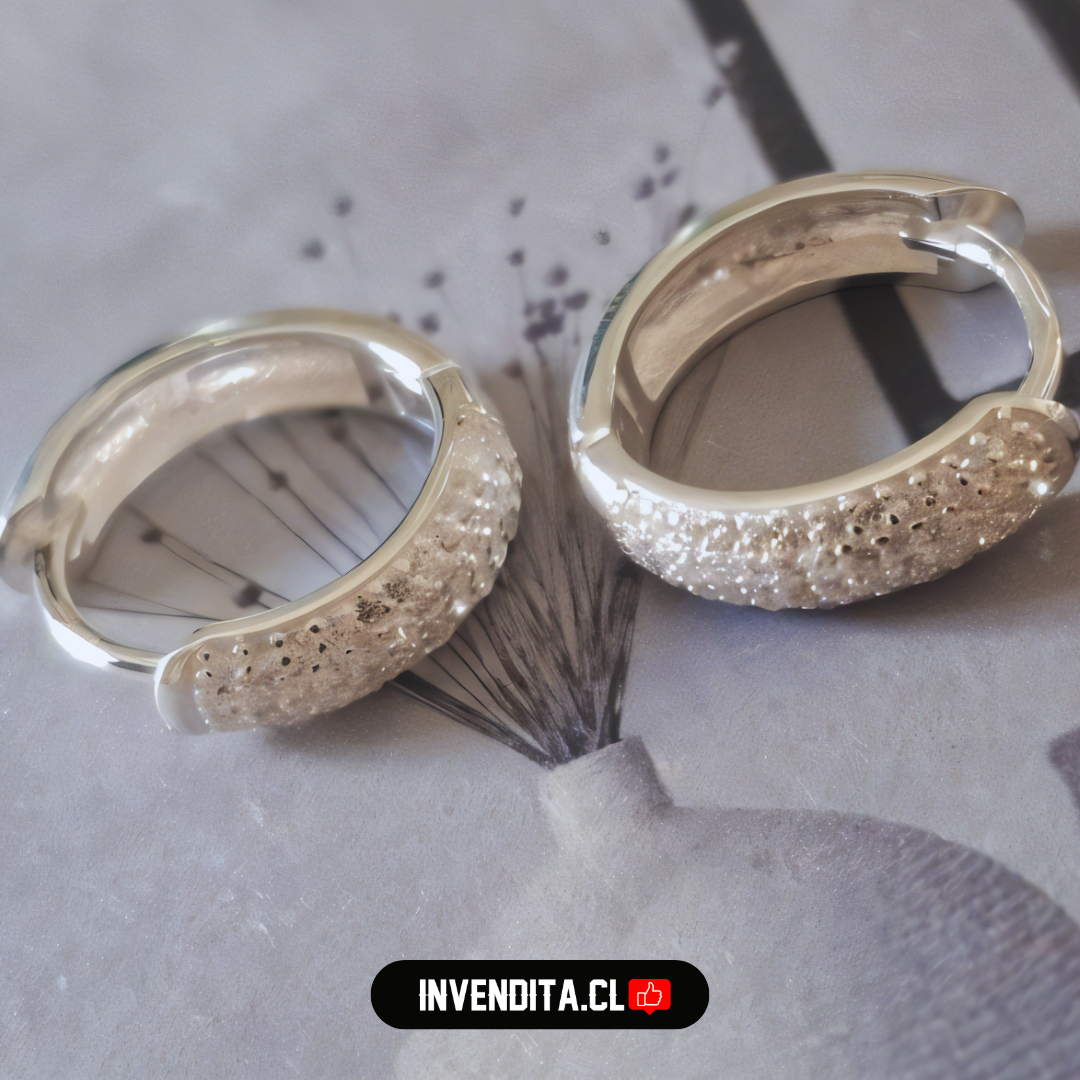 Aros de plata 925 estilo Huggies pavé con circones