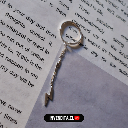 Aros de plata 925 argollas con cadena y rayos