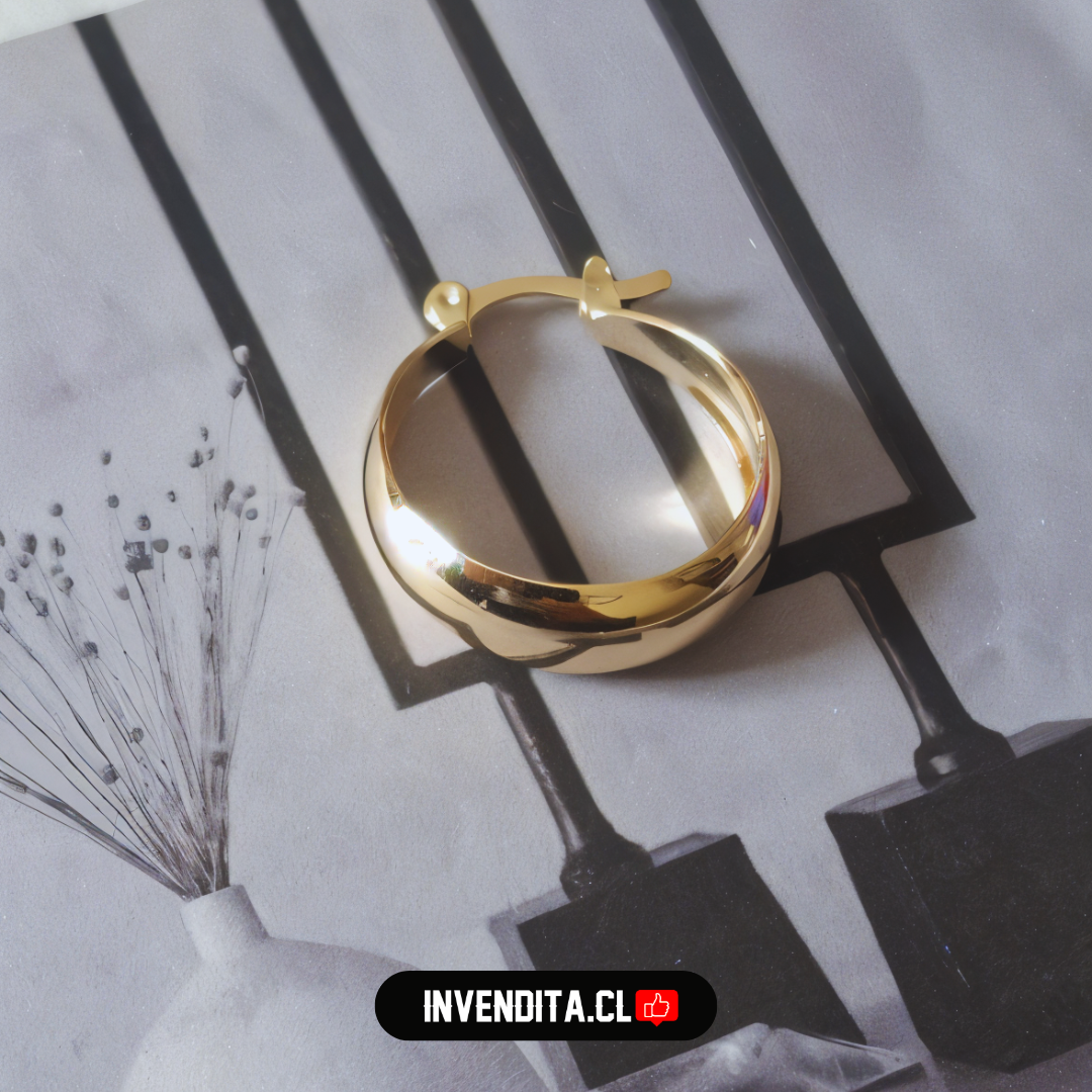 Aros enchapados en oro argollas con broche criollo grandes