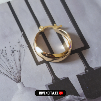 Aros enchapados en oro argollas con broche criollo grandes