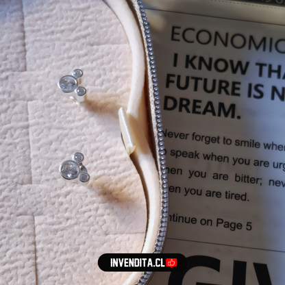 Aros de plata 925 diseño Mickey Mouse de circones