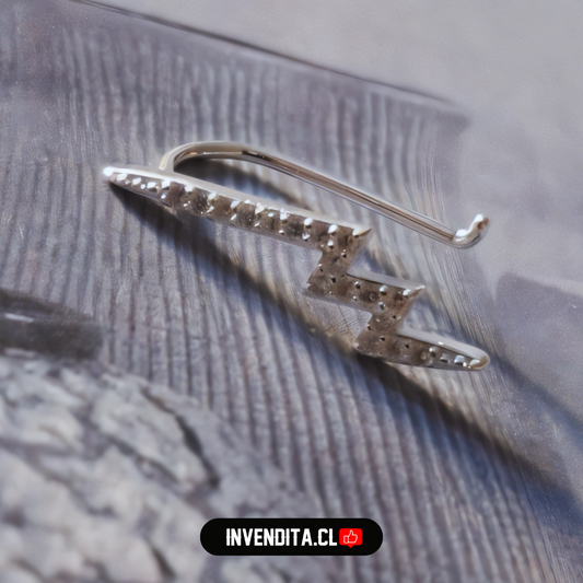 Aros de plata 925 rayo tipo trepador micro circón