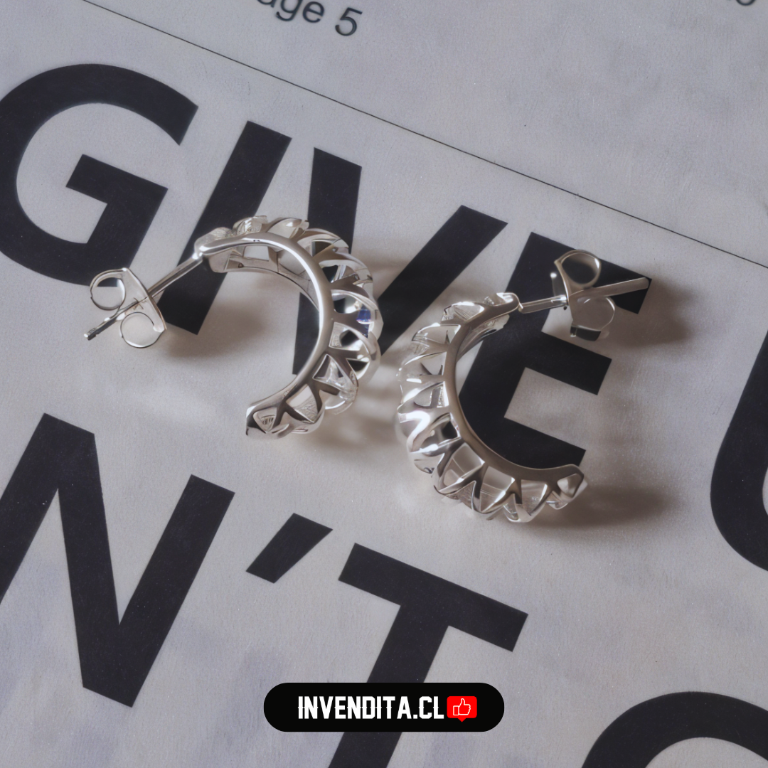 Aros de plata 925 media luna