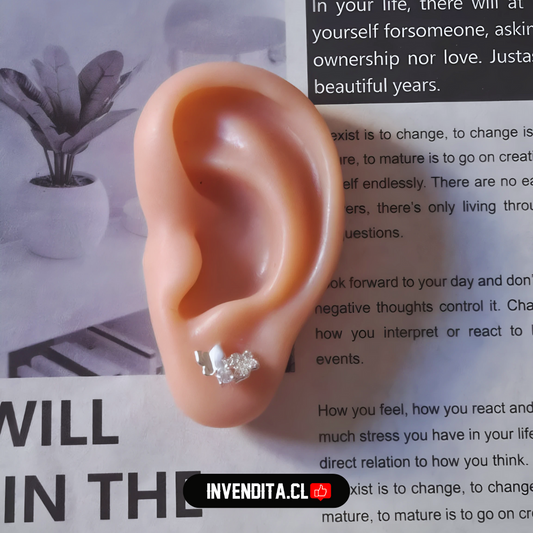 Aros de plata 925 dos mariposas con circones