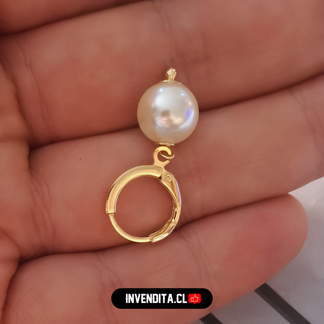 Aros enchapados en oro argollas con perlas de imitación
