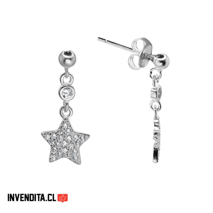 Aros plata 925 esferas con estrellas de circones