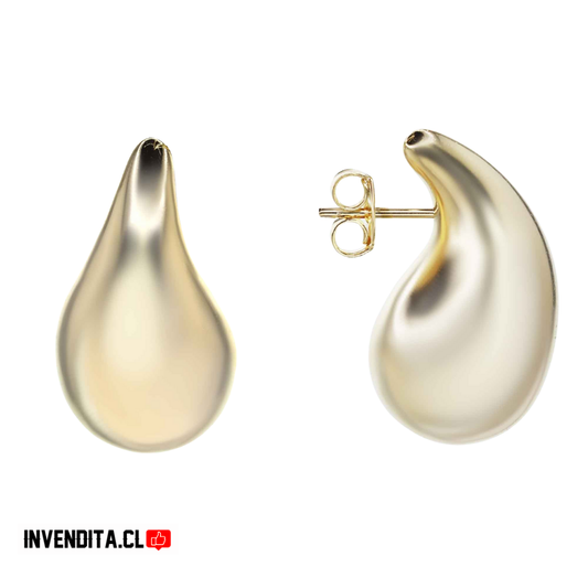 Aros enchapados en oro gotas medianas
