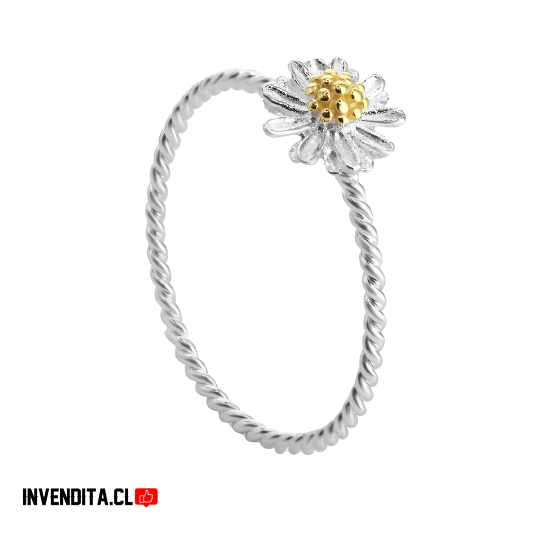 Anillo de plata 925 modelo margarita