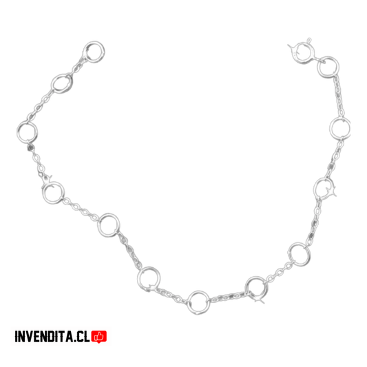Pulsera de plata 925 circulos unidos con cadenas
