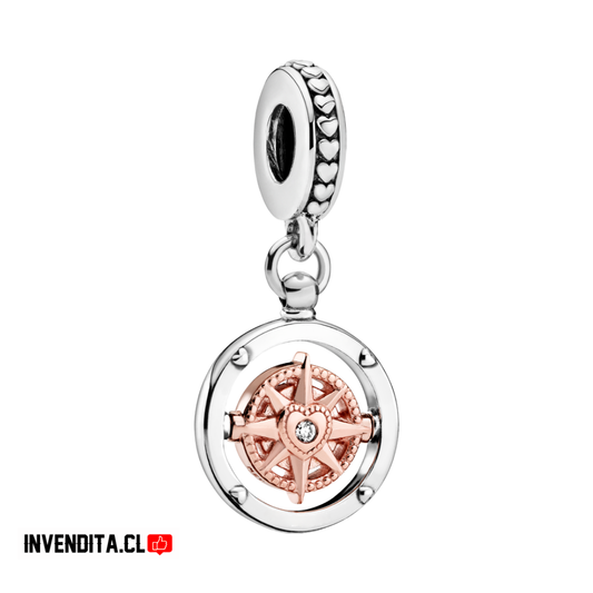 Charm estilo pandora brújula colgante
