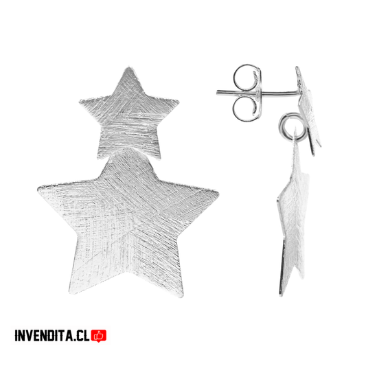 Aros enchapados en plata placas de estrella satinada