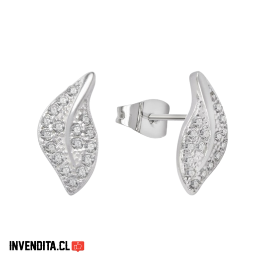 Aros plata 925 diseño hoja micro micrones