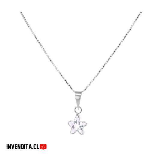 Collar de plata 925 punto de luz estrella