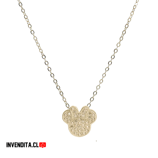 Collar enchapado en oro figura de Minnie Mouse