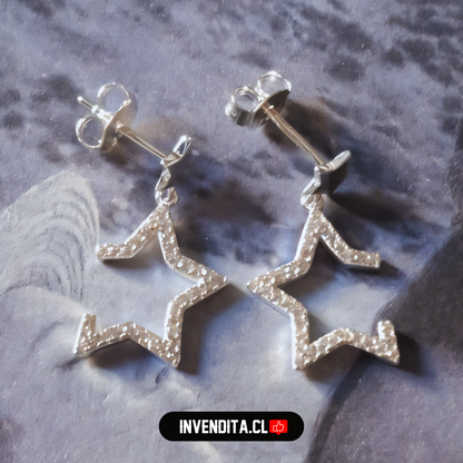 Aros de plata 925 estrellas con circones