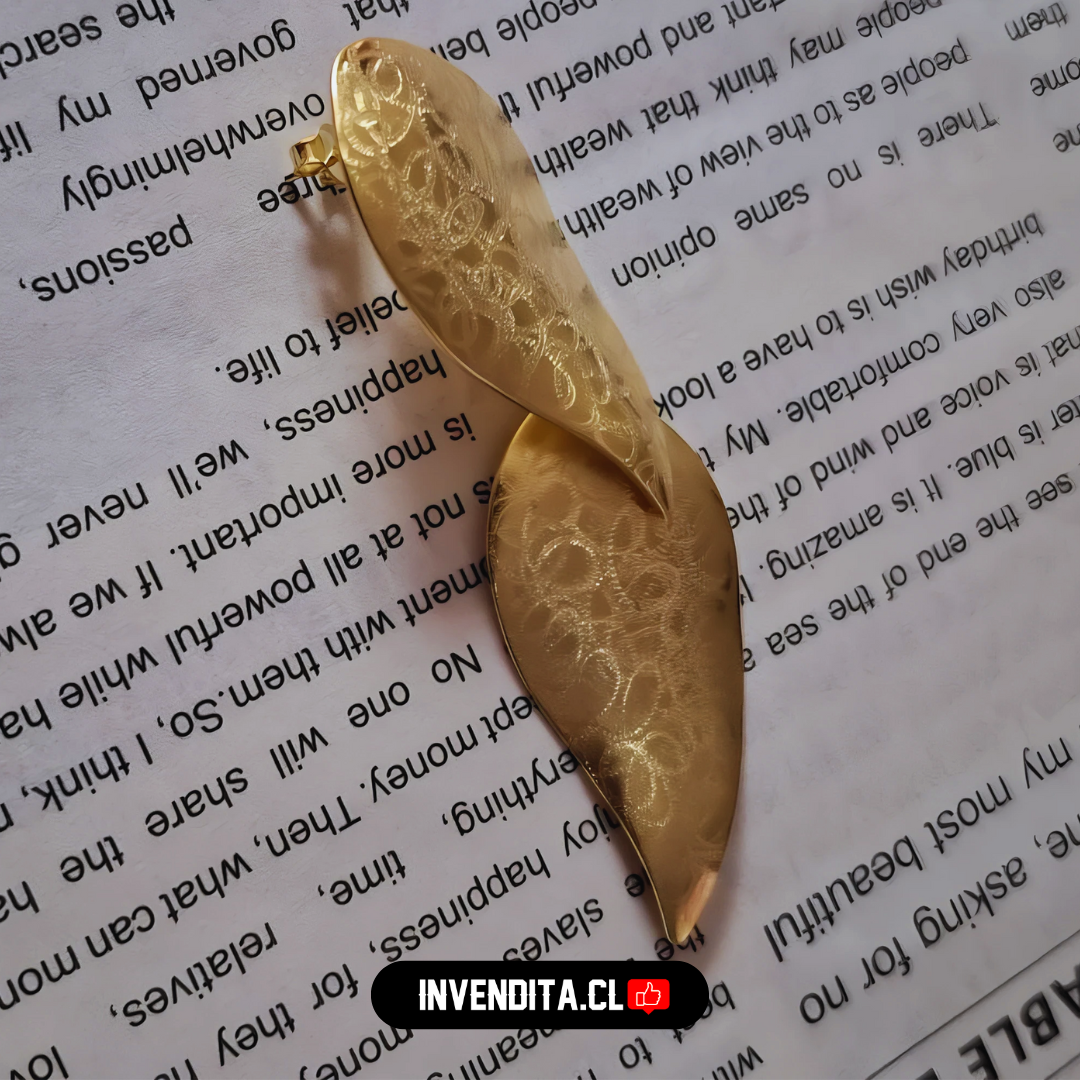 Aros enchapados en oro doble hoja con detalles