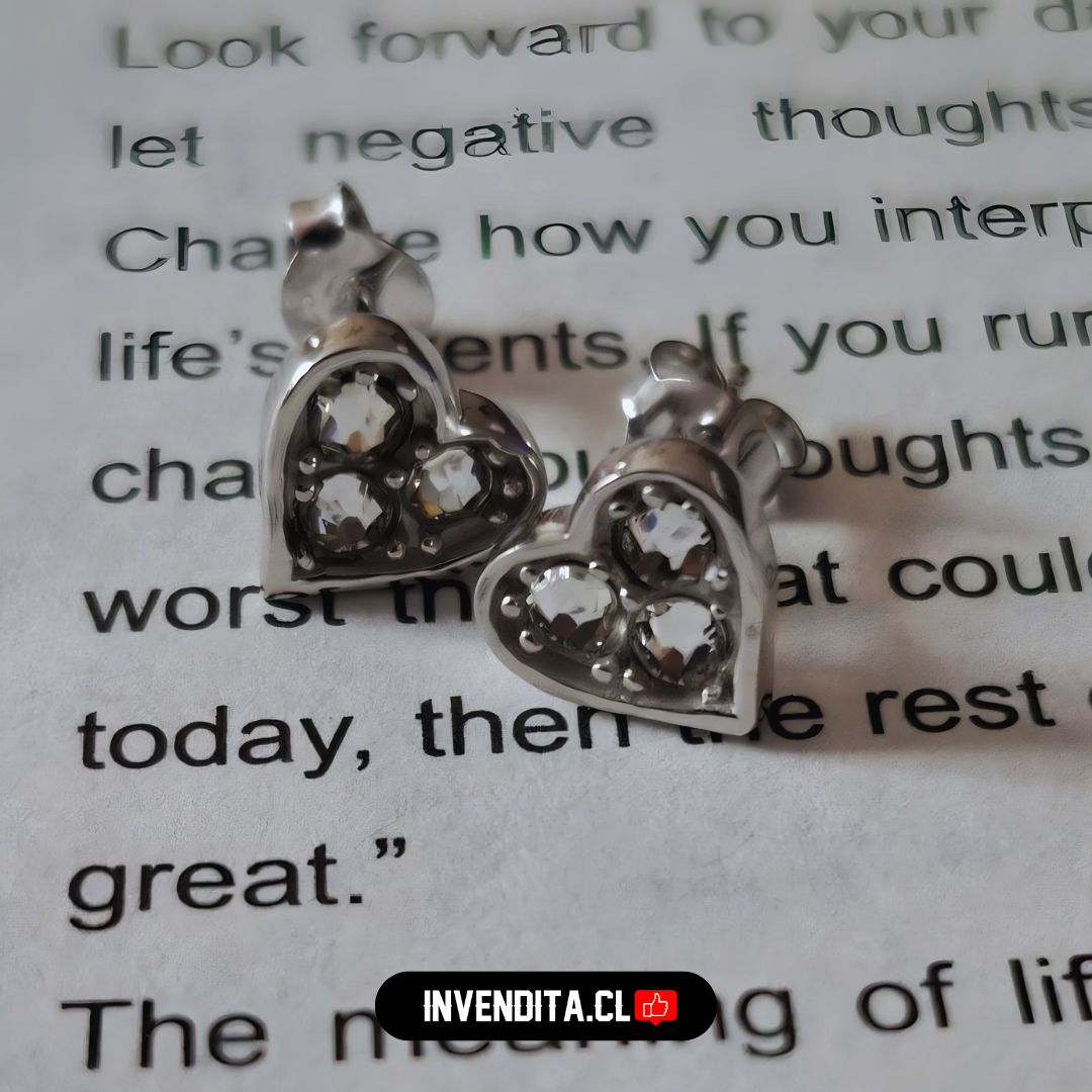 Aros de plata 925 corazón Swarovski elements cristales