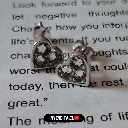 Aros de plata 925 corazón Swarovski elements cristales