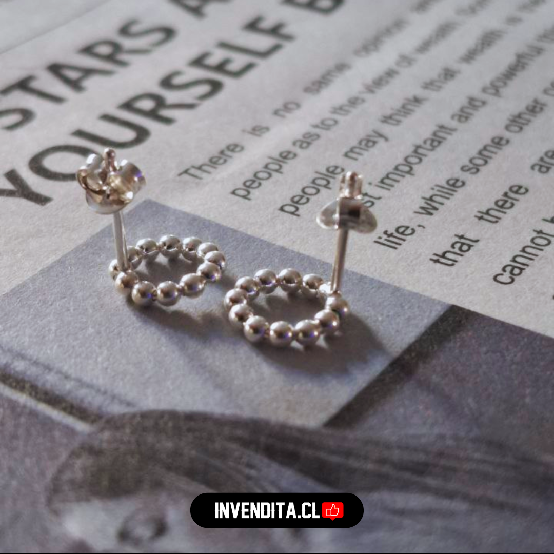 Aros de plata 925 estilo circulo con esferas