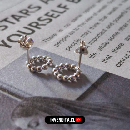 Aros de plata 925 estilo circulo con esferas
