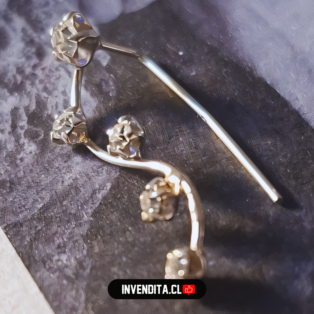 Aros de plata 925 trepadores brote de circones
