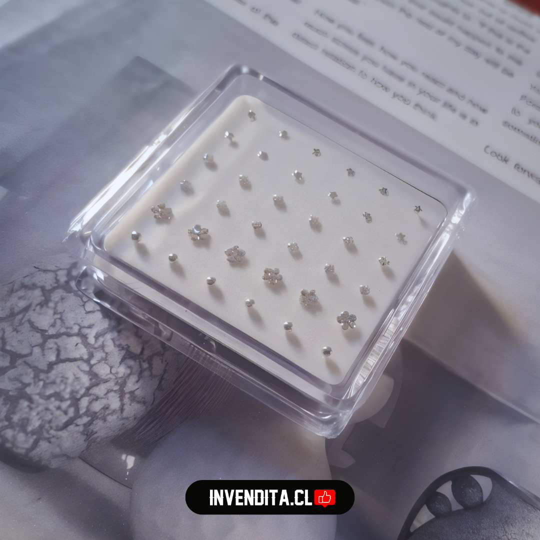 Aros de plata 925 set de piercing de nariz