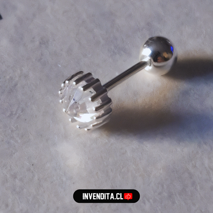 Aros de plata 925 para niños con tope diseño grifa