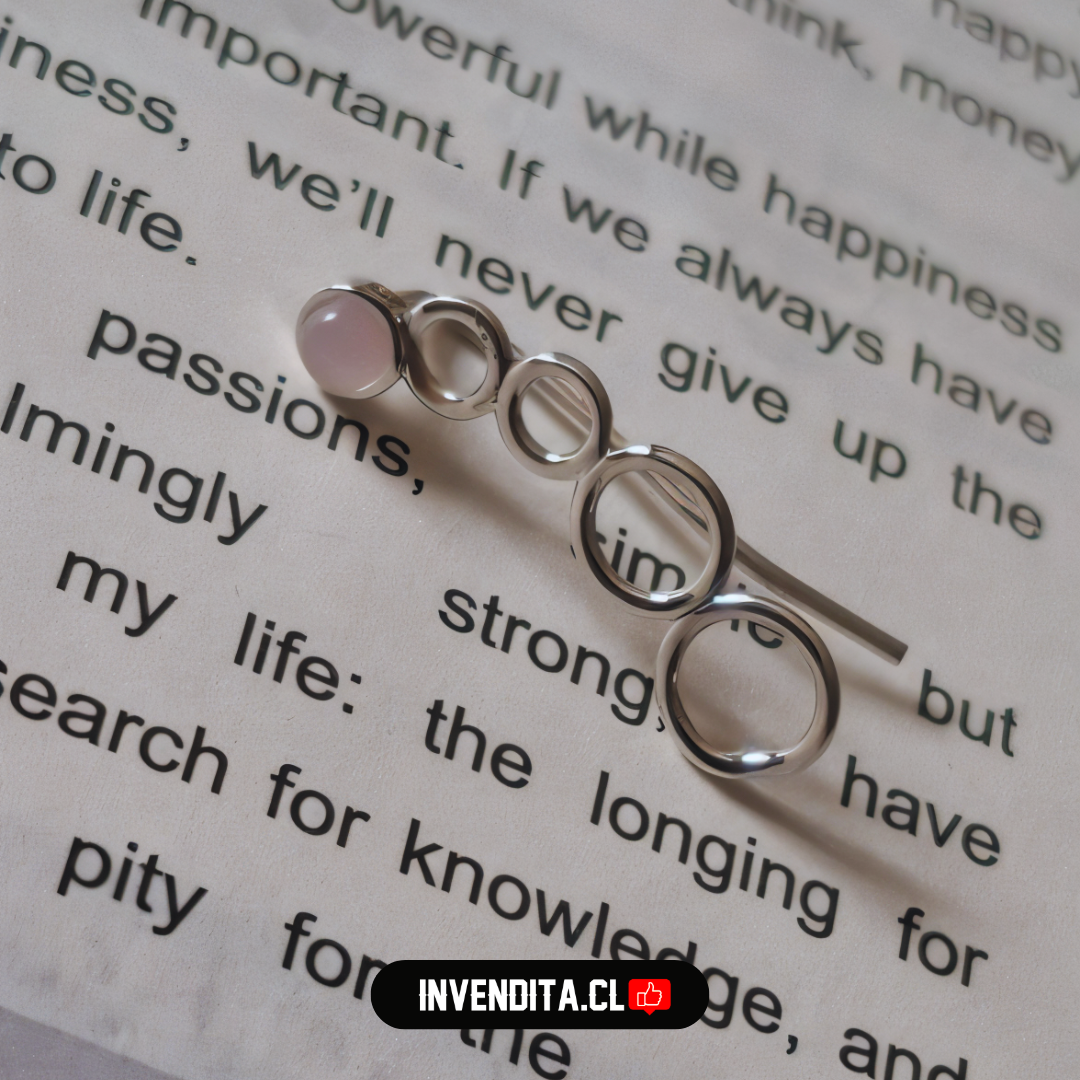 Aros de plata 925 trepadores de círculo con piedra de cuarzo rosa