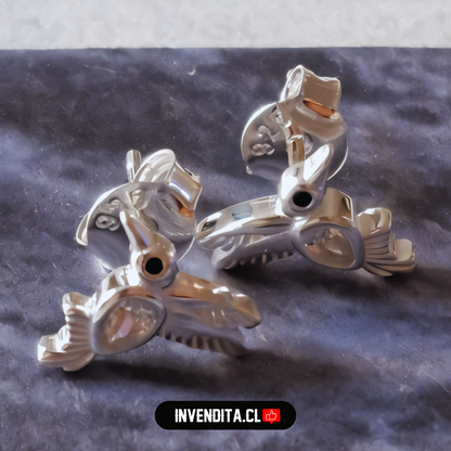 Aros de plata 925 colibrí volador con circón
