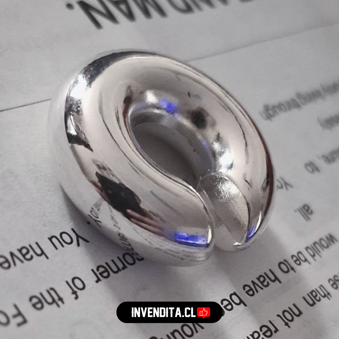 Aro enchapado en plata modelo Cuff argolla maxi lisa
