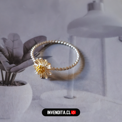 Anillo de plata 925 modelo margarita