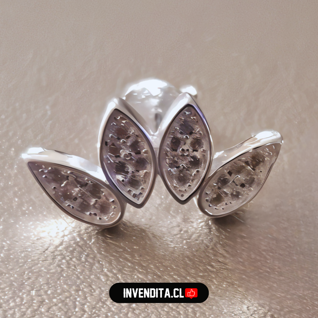 Aros de plata 925 cuatro hojas micro circón