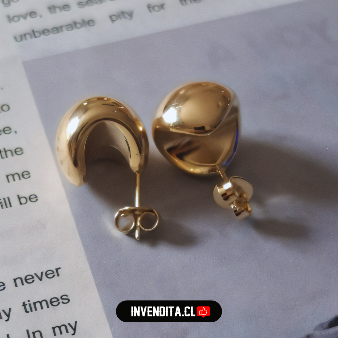 Aros enchapados en oro diseño mini bote