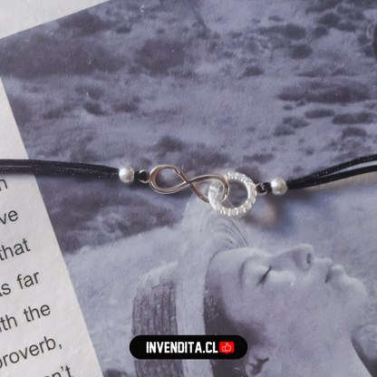 Pulsera enchapada en plata infinito con circulo