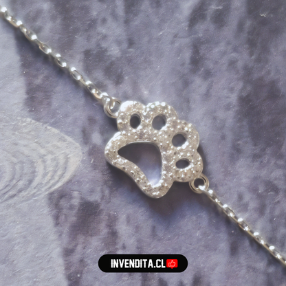 Pulsera de plata 925 huella con circones