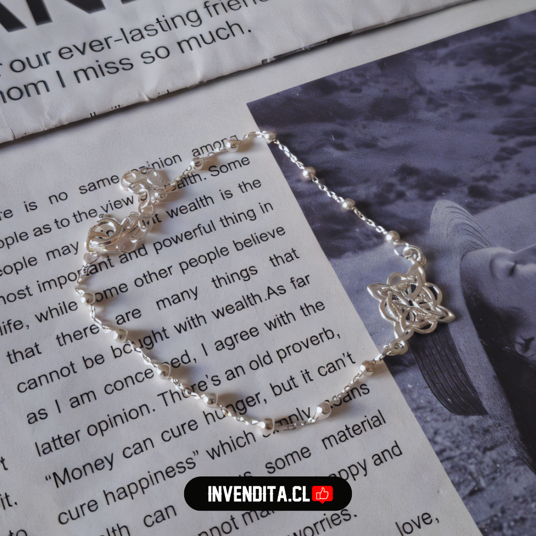 Pulsera de plata 925 nudo de brujas con esferas