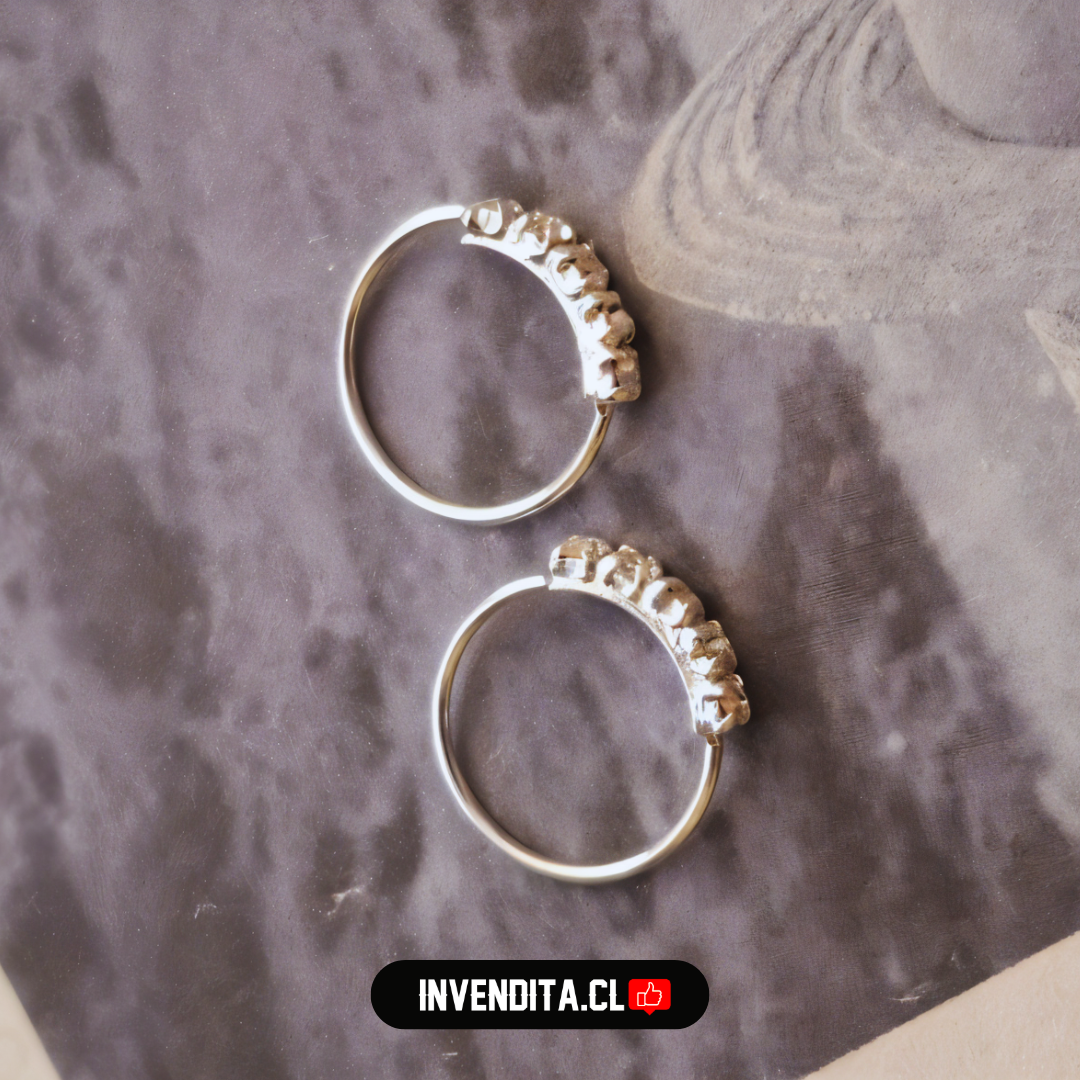 Aros de plata 925 piercing con circones brillantes