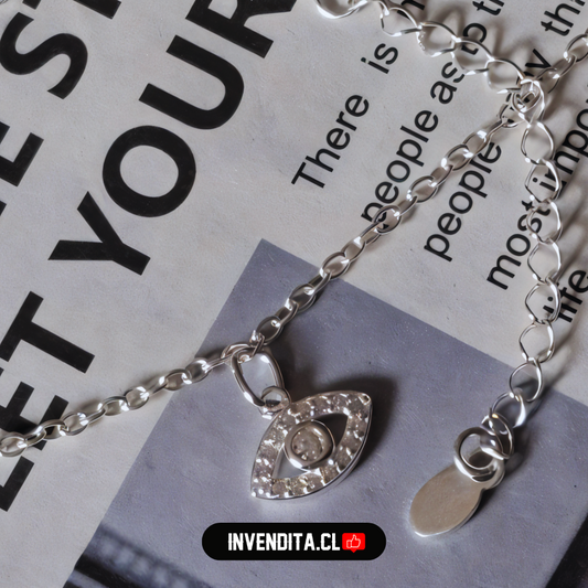 Tobillera de plata 925 ojo turco con circones