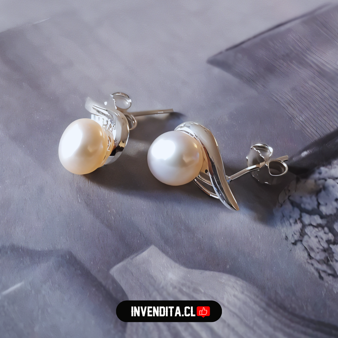 Aros de plata 925 alas con gran perla