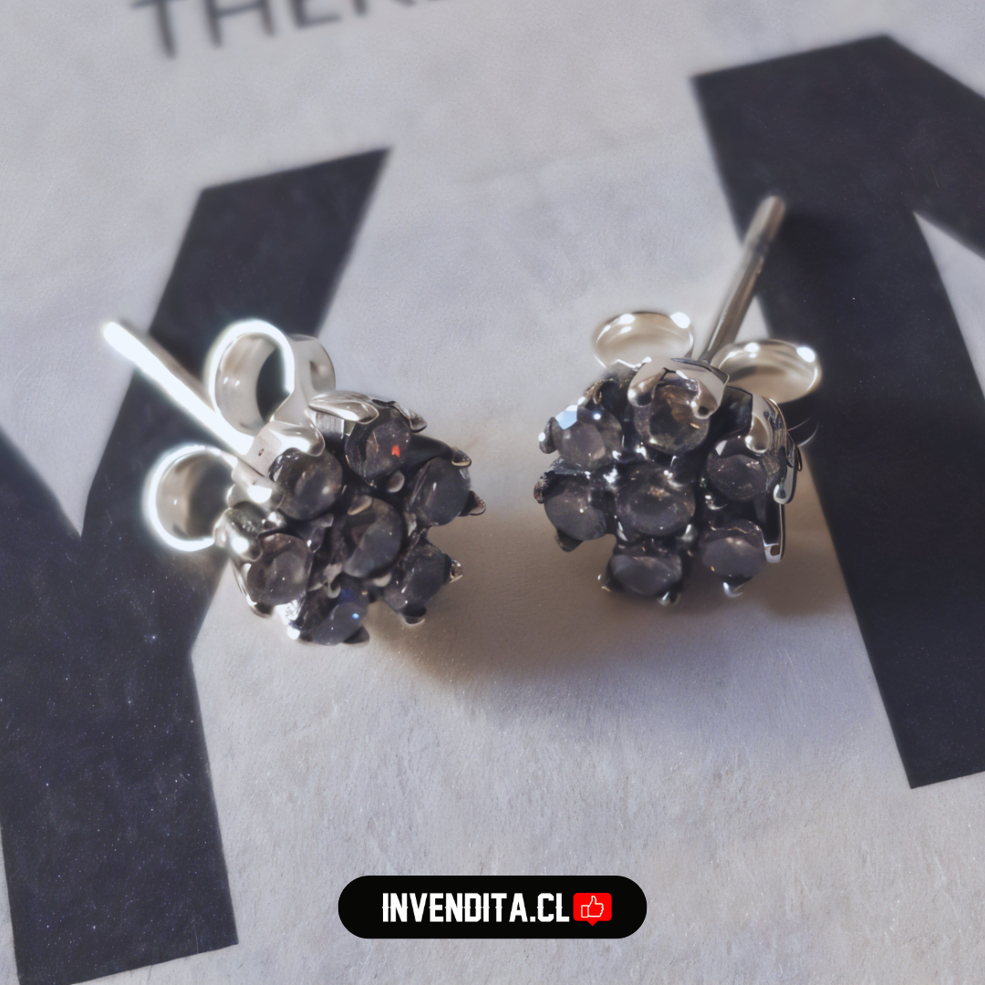 Conjunto de plata 925 flor de circones