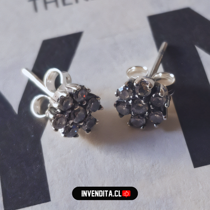 Conjunto de plata 925 flor de circones