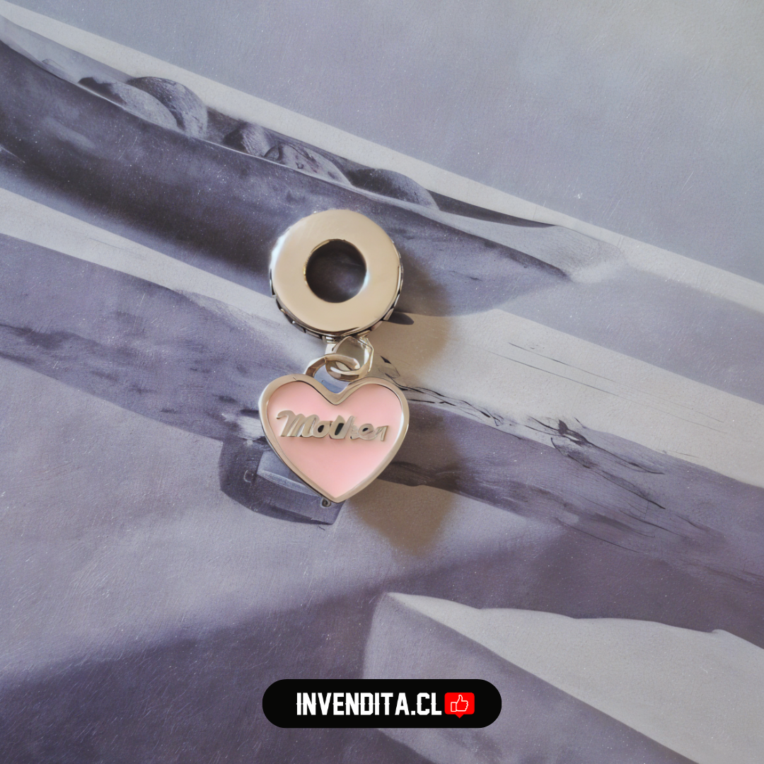 Charm estilo pandora corazón mother rosa