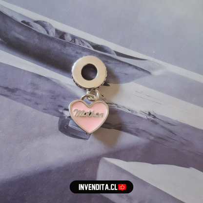 Charm estilo pandora corazón mother rosa