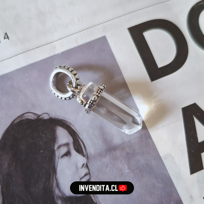 Charm estilo pandora péndulo de cuarzo transparente