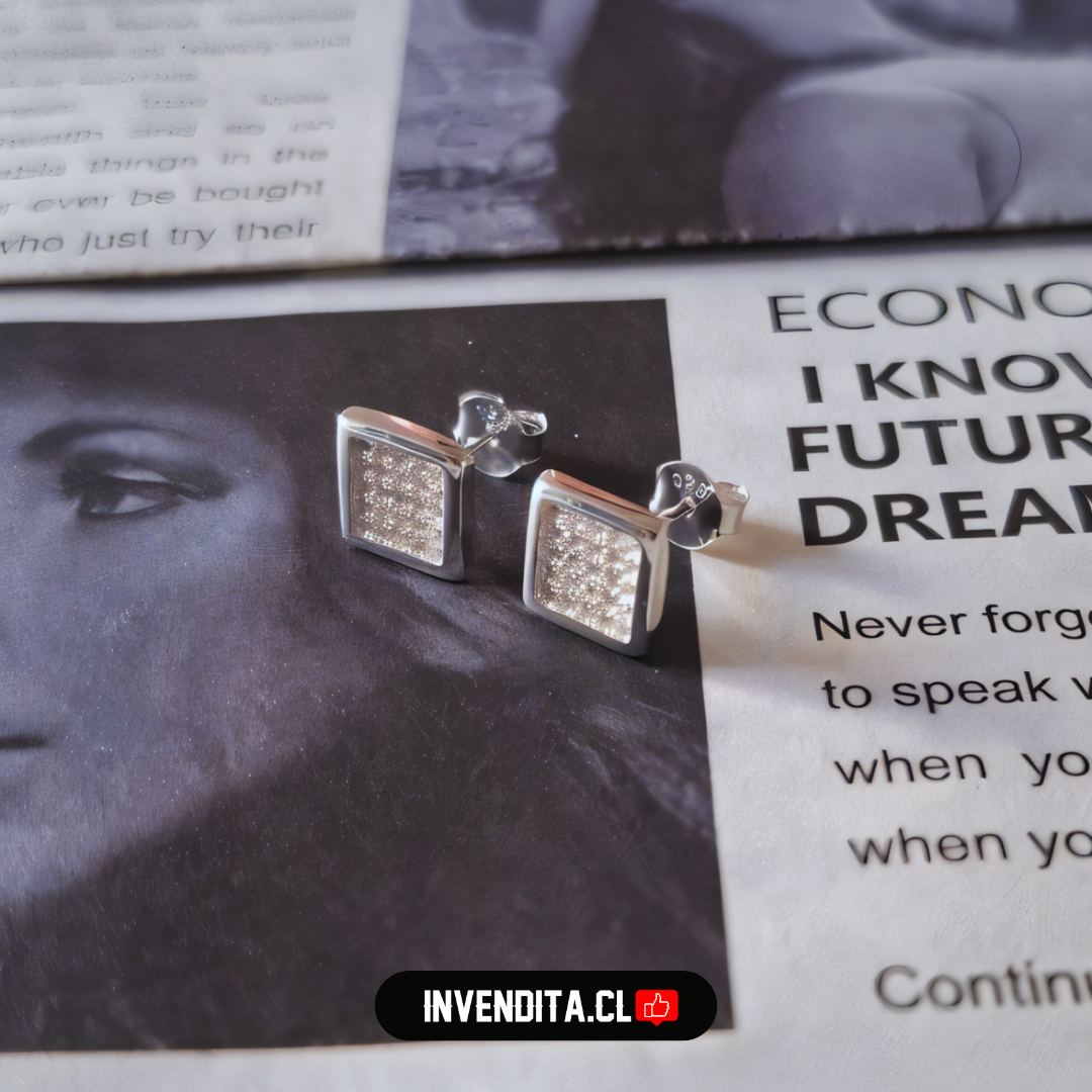 Aros de plata 925 cuadrado con circones