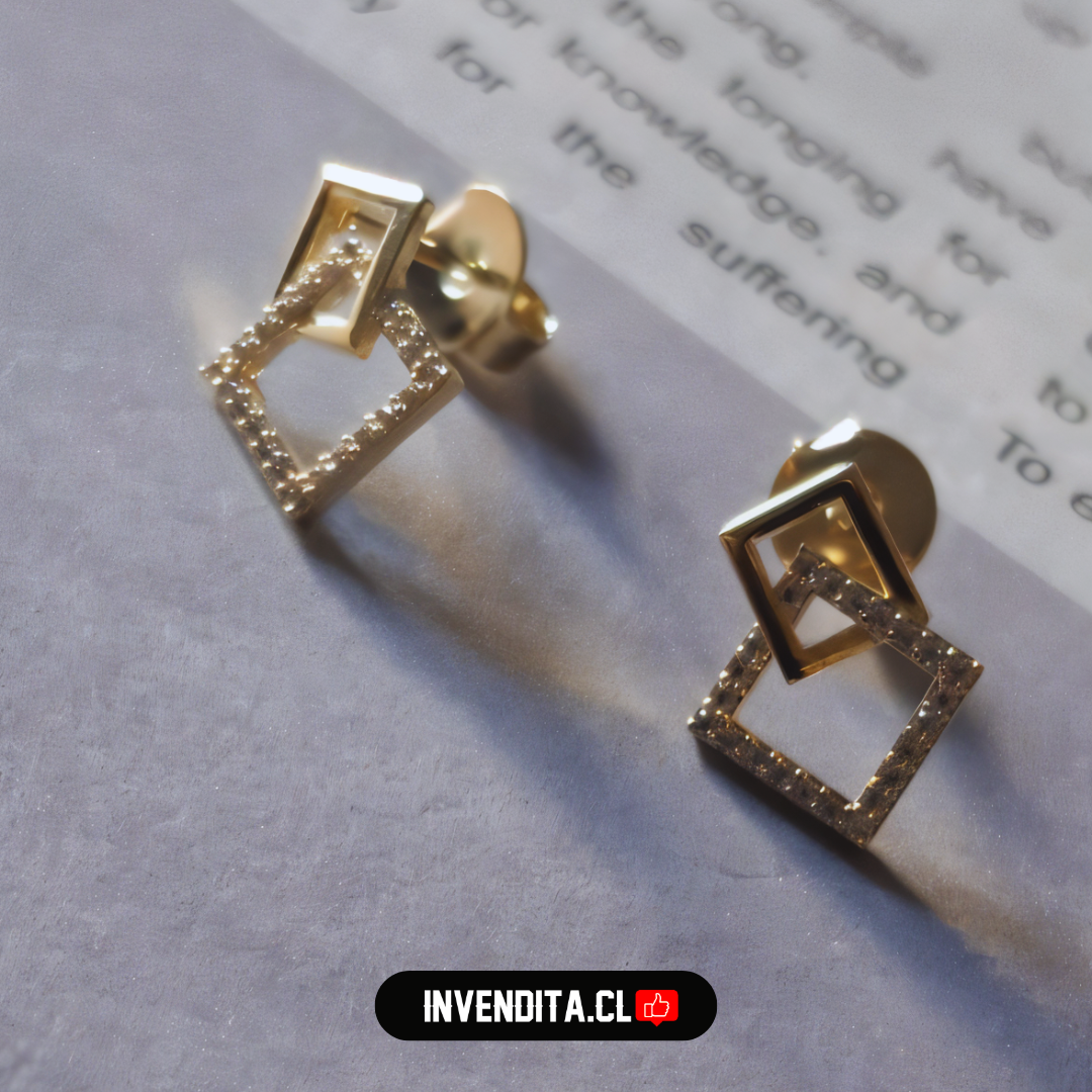 Aros enchapados en oro diseño marcos con circones