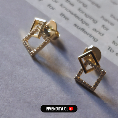 Aros enchapados en oro diseño marcos con circones