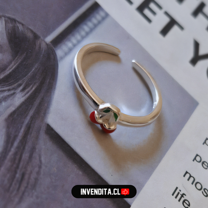 Anillo de plata 925 MIDI cereza esmaltada